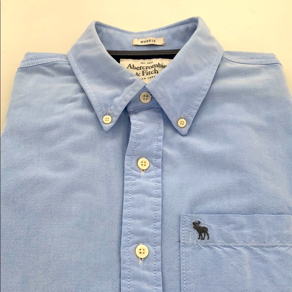 Abercrombie and Fitch men Oxford shirt blue M